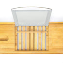 Bellasentials Bamboo Bathtub Caddy & Bathroom Organizer with Extending Sides and Adjustable Book Holder for a Customized Fit - Perfect Tray for Tub Accessories