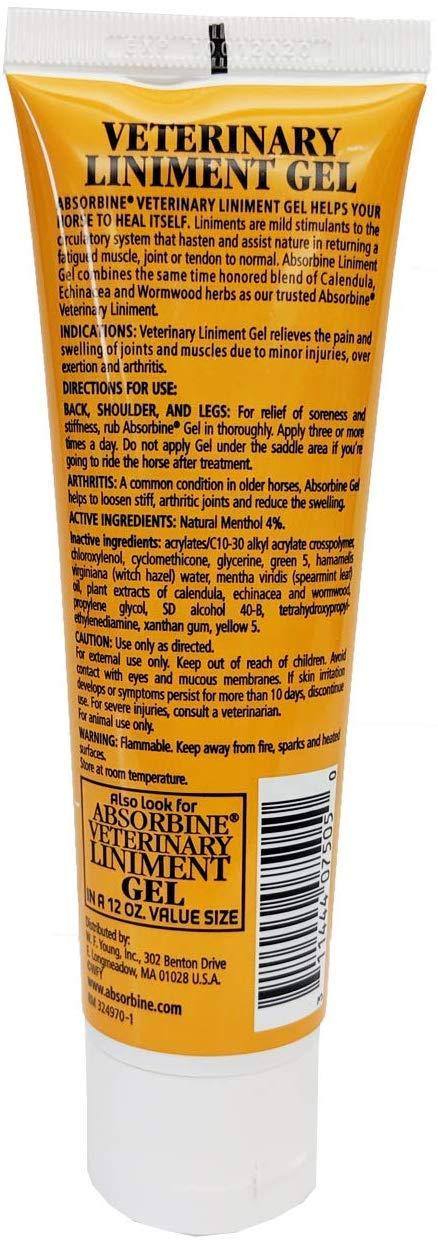 Absorbine Veterinary Liniment Topical Analgesic Sore Muscle and Arthritis Pain Relief Warming Liniment Rub, 3 Ounce