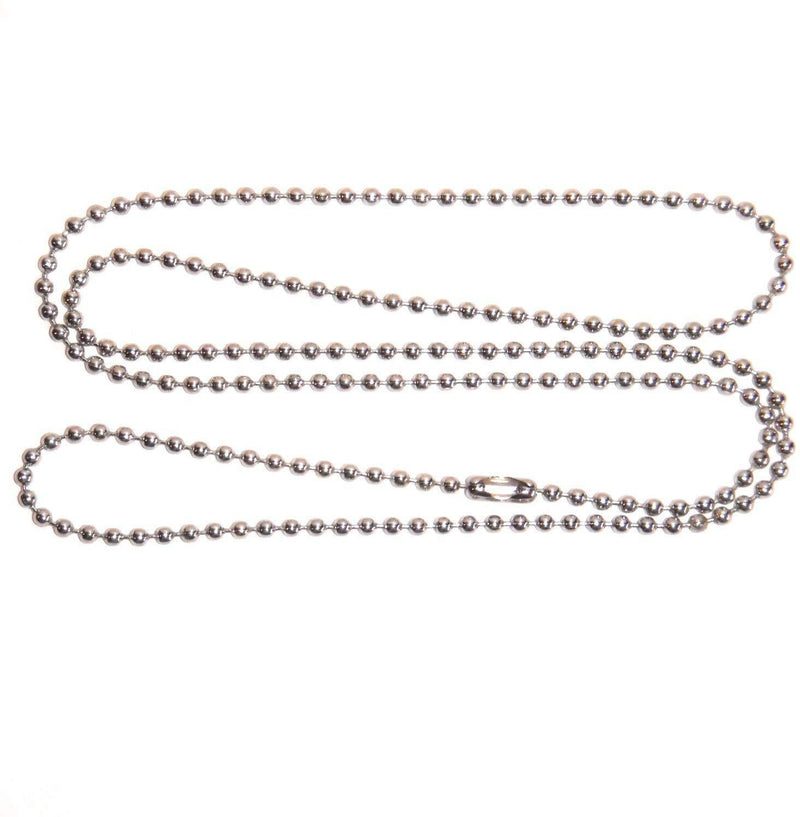 50pcs Nickel Plated Ball Chain Necklace, KinHom 24 Inches Long 2.4mm Bead Size