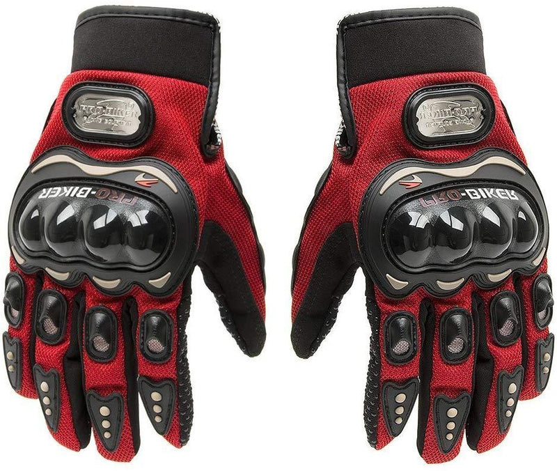 Tcbunny Pro-biker Motorbike Carbon Fiber Powersports Racing Gloves (Red, X-Large)