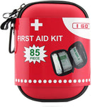 I GO Compact First Aid Kit - Hard Shell Case for Hiking, Camping, Travel, Car - 85 Pieces