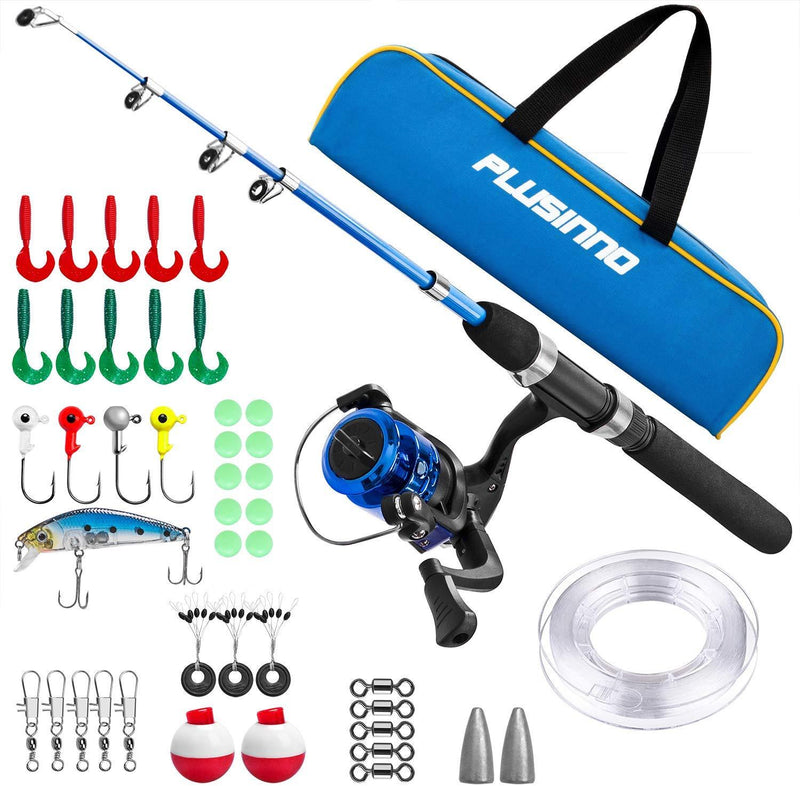 Kids Fishing Pole,Light and Portable Telescopic Fishing Rod and Reel Combos for Youth Fishing by PLUSINNO