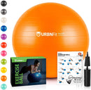 URBNFit Exercise Ball (Multiple Sizes) for Fitness, Stability, Balance & Yoga - Workout Guide & Quick Pump Included - Anti Burst Professional Quality Design