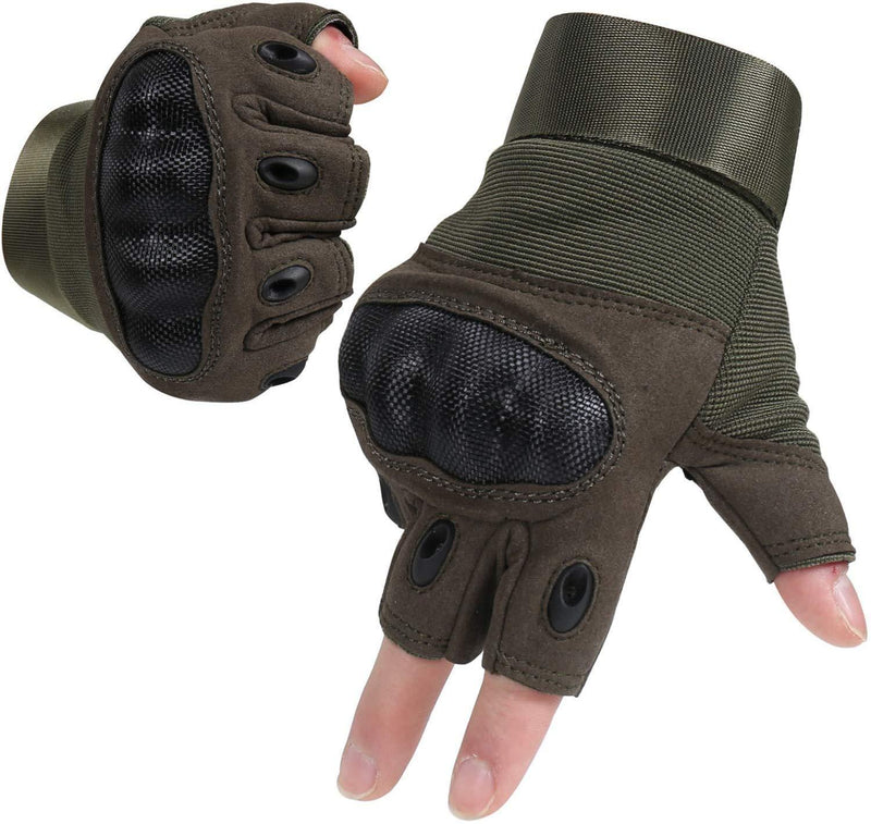 HIKEMAN Tactical Army Military Gloves Rubber Hard Knuckle Outdoor Full Finger Touch Screen Gloves for Men Fit for Cycling Motorcycle Hunting Shooting Hiking Camping Airsoft Paintball