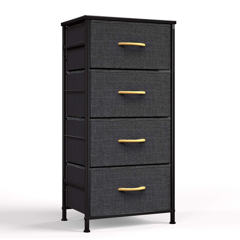 WeHome 4 Drawer Fabric Dresser Storage Tower, Organizer Unit for Bedroom, Closet, Entryway, Hallway, Nursery Room - Dark Indigo