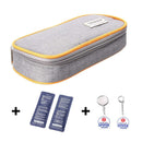 Hiverst Insulated Epipen Carrying Case Insulin Diabetic Travel Supplies with 2 Medical Alert Epipen Inside Key Tag & 2 Ice Pack Allergy Kids Cooler Medical Travel Organizer