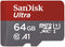 SanDisk 512GB Ultra MicroSDXC UHS-I Memory Card with Adapter - 100MB/s, C10, U1, Full HD, A1, Micro SD Card -  SDSQUAR-512G-GN6MA