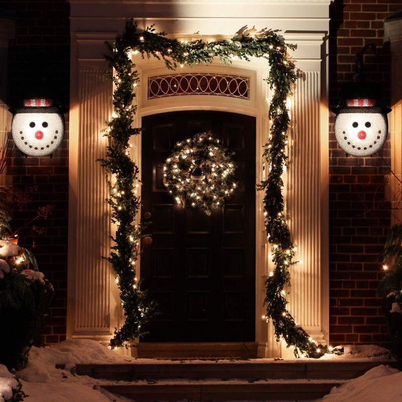 2 Pack Christmas Snowman Porch Light Covers Christmas Holiday Decoration for Outdoor Wall 12"x9.5"x6"