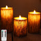 Lmeison Flameless Candles Battery Real Wax Bark Candles Decorative Led Pillar Flickering Candles with Dancing LED Flame & 10-Key Remote Control 2/4/6/8 Hours Timers (Birch Effect)