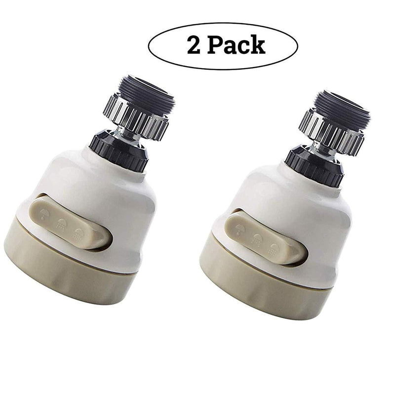 Kitchen Water Saver Tap 360 Degrees | Rotatable Swivel Faucet Nozzle Filter Adapter for Home, Restaurant & Hotel {2-Pack}