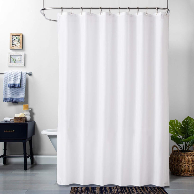 TreeLen Hotel Collection Shower Curtain Liner, Eco-Friendly PEVA Plastic 10Gauge 72" x 72" Shower Curtain Liner with Magnets, Weighted,Waterproof, White