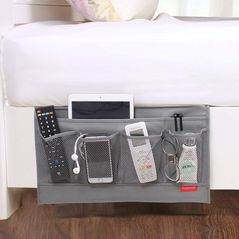 DuomiW Bedside Storage Organizer, Beside Caddy, Table Cabinet Storage Organizer, TV Remote Control, Phones, Magazines, Tablets, Accessories (Brown)
