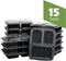 Meal Prep Containers With Lids [15 Sets] 3 Compartment Lunch Containers, Bento Boxes, Food Storage Containers (32 oz.)