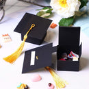 100 Pieces Graduation Cap Shaped Gift Box Grad Cap Candy Sugar Chocolate Box with Tassel for Graduation Party Favor Accessories (Yellow, 100 Pieces)