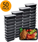 MuBoc-Meal Prep Containers, 50 Pack Bento Boxes Disposable Plastic Bento Insulated Lunch Box Reusable Healthy Food Storage Containers with Lids for Dishwasher Freezer Safe (750ML/ 26 OZ)