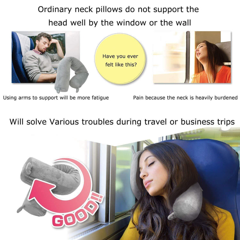 Myang Twist Memory Foam Travel Pillow for Neck, Chin, Lumbar and Leg Support - Best for Side, Stomach and Back Sleepers - Adjustable- for Traveling on Airplane, Bus, Train or at Home