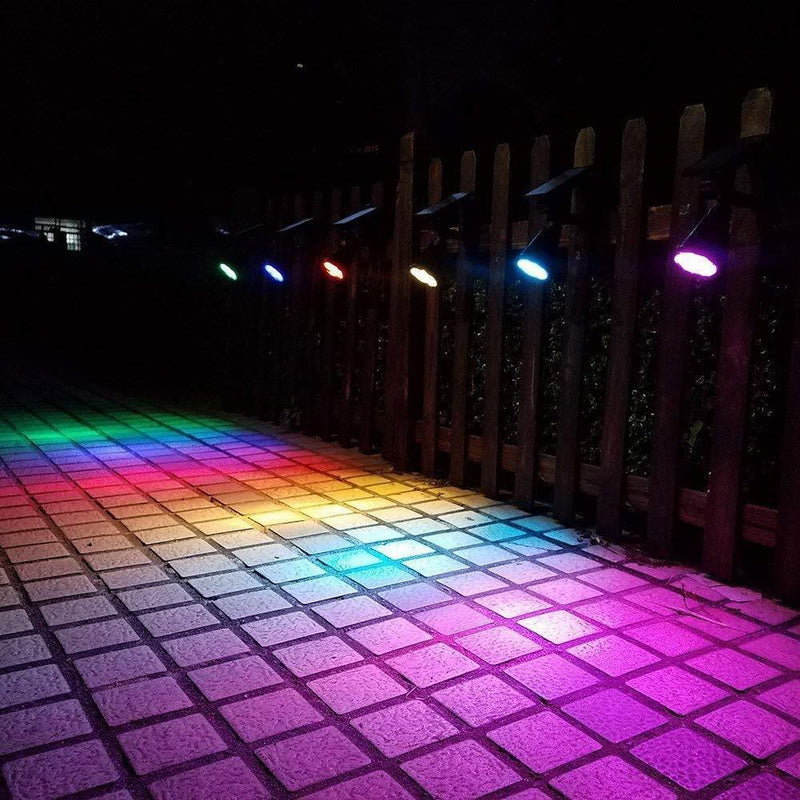 Starsprairie Color Changing Solar Lights Outdoor Spotlight Waterproof 7 LED Adjustable 4th Gen Auto On/Off Outdoor Landscape Light for Yard Pool Garden Garage Driveway Deck 2 Pics by Starsprairie