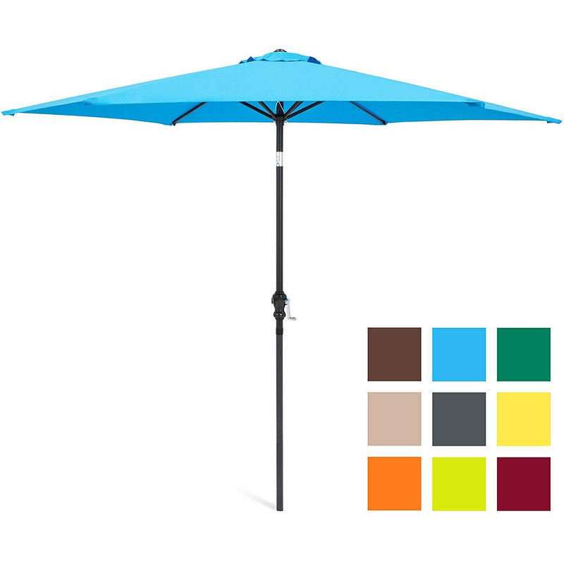 Best Choice Products 10ft Steel Market Outdoor Patio Umbrella w/Crank, Tilt Push Button