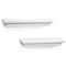 Kloveyleaf Floating Shelves Set of 2 Modern Style Shelves for Bedroom, Kitchen, or Bath, Includes Wall Mounting Hardware (White)