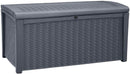 Keter Borneo 110 Gallon Resin Outdoor Storage Bench and Deck Box for Patio Furniture, Anthracite