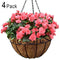 Metal Hanging Planter Basket with Coco Coir Liner 12 Inch Round Wire Plant Holder with Chain Porch Decor Flower Pots Hanger Garden Decoration Indoor Outdoor Watering Hanging Baskets by AMAGABELI GARDEN & HOME