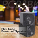 3" Mini Cube Bookshelf Speakers - 100W Small Bookshelf Speakers w/ 3" Paper Cone Driver, 8 Ohm - Passive Audio Book Shelf Speaker Pair For Home Theater Stereo Surround Sound - Pyle Home PCB3BK (Black)