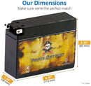 YT4B-BS Sealed Motorcycle Battery -  Rechargeable Replacement - Factory Sealed and Activated - AGM - Pirate Battery