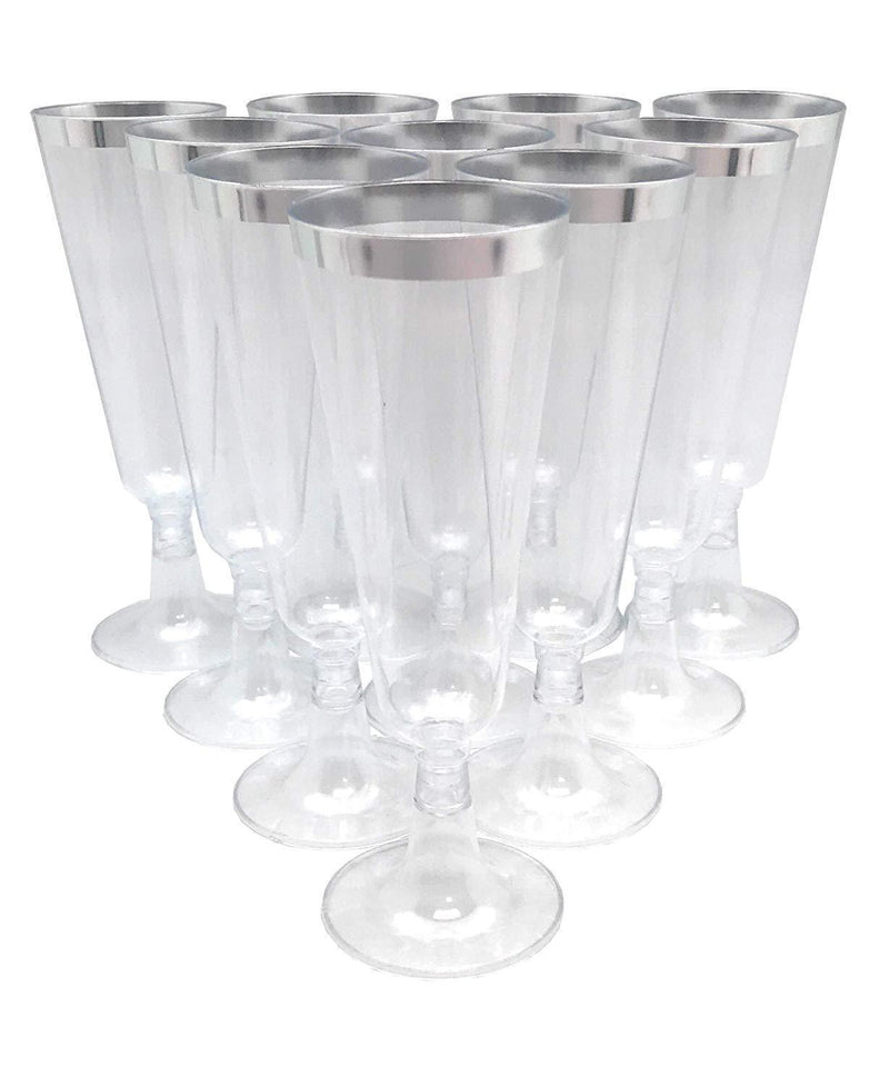 140 pc Plastic Classicware Glass Like Champagne Wedding Parties Toasting Flutes Party Cocktail Cups (Clear) by Oojami