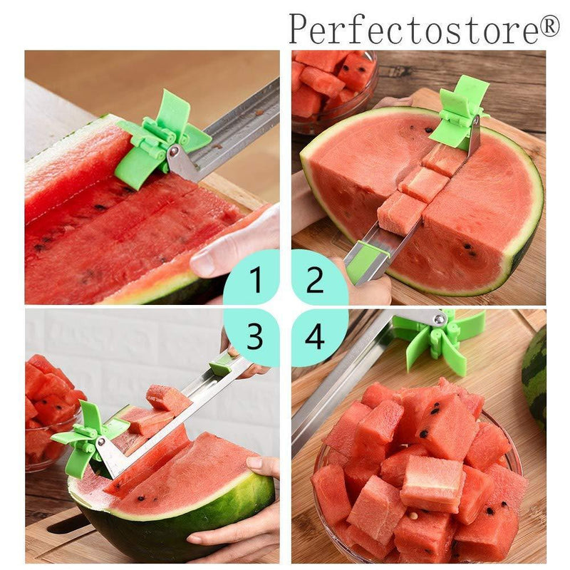Perfectostore Stainless Steel Watermelon Slicer Cutter Knife Corer Fruit Vegetable Tools Kitchen Gadgets