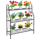 DOEWORKS 3 Tier Metal Plant Stand, Plant Display Rack,Stand Shelf, Pot Holder for Indoor Outdoor Use, Black