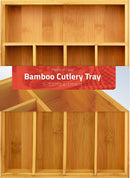 Utopia Kitchen Bamboo Silverware Organizer- 5 Compartments - Bamboo Drawer Organizer Tray - Bamboo Hardware Organizer