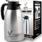 Coffee Carafe (68 Oz) + Free Brush - Keep water hot up to 12 Hours, stainless steel thermos carafes, double walled Large Insulated Vacuum flask, Beverage Dispenser By Vondior