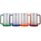 Lily's Home Double Wall Gel-Filled Acrylic Freezer Stein Mugs, Great as Old Fashion Drinking Glasses at BBQs and Parties, Clear with Assorted Color Accents (16 oz. Each, Set of 4)