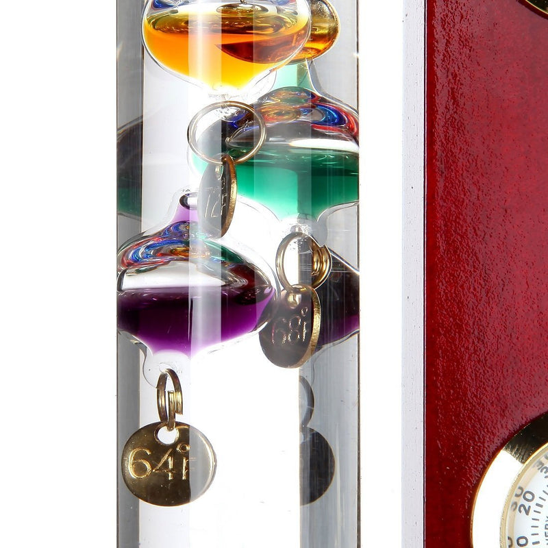 Lily's Home Analog Weather Station, with Galileo Thermometer, a Precision Quartz Clock, Analog Hygrometer, and Fitzroy Storm Glass Weather Predictor, 5 Multi-Colored Spheres (4.25 in x 5 in)