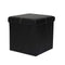 Otto & Ben 15" Storage Folding Toy Box Chest with Memory Foam Seat Tufted Faux Leather Small Ottomans Bench Foot Rest Stool, 15"x15"x15", Brown