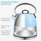 Aicok Electric Tea Kettle, 1.7-Liter Brushed Stainless Steel Kettle with Anti-oxidant Blue Coating, Retro Style with Modern Feature Water Kettle, Auto Shut Off, 1500W
