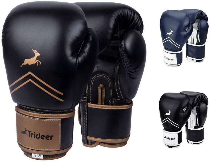 Trideer Pro Grade Boxing Gloves, Kickboxing Bagwork Gel Sparring Training Gloves, Muay Thai Style Punching Bag Mitts, Fight Gloves Men & Women