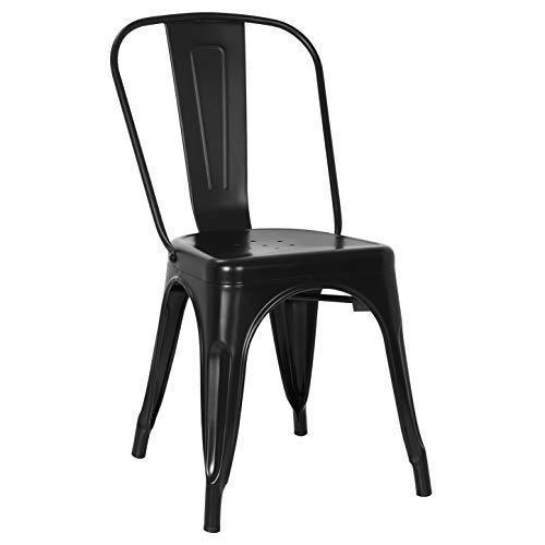 POLY & BARK EM-112-BLK-X4 Trattoria Side Chair in in Black (Set of 4)