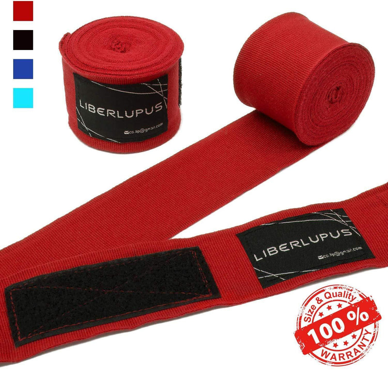 Liberlupus Boxing Hand Wraps for Men & Women, 120 & 180 Inches Wraps for Boxing Gloves, Handwraps with Hand & Wrist Support for Boxing Kickboxing Muay Thai MMA