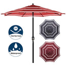 Blissun 9' Outdoor Market Patio Umbrella with Push Button Tilt and Crank, 8 Ribs (Tan)