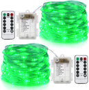 Lhomeled 2 Pack Led Fairy Lights Fairy String Lights Battery Operated Waterproof 8 Modes 50 LED 16.5ft String Lights Copper Wire Firefly Lights Remote Control Timer Halloween Christmas Lights Red