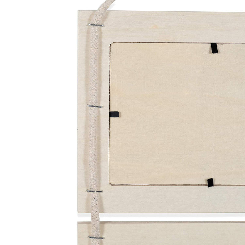 Wallniture Wood Photo Collage Picture Frame Natural No Finish Total 8 Opening for 4x6 Inch Photos Wall Mountable Ready to Hang Vertical Gallery Décor