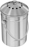 Utopia Kitchen Stainless Steel Compost Bin for Kitchen Countertop - 1.3 Gallon Compost Bucket Kitchen Pail Compost with Lid - Includes 1 Spare Charcoal Filter