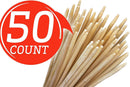 50 PCS | Marshmallow Bamboo ROASTING STICKS | 36"Long 5"mm Thick Extra Long Heavy Duty | Semi-Dulled Point SAFE FOR KIDS | 100% BIODEGRADABLE, NO CLEANING, NO SOAKING