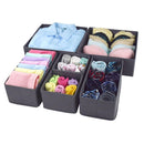 Homyfort Foldable Cloth Storage Box Closet Dresser Drawer Organizer Cube Basket Bins Containers Divider with Drawers for Underwear, Bras, Socks, Ties, Scarves, Set of 6, Grey