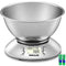 GDEALER Digital Kitchen Scale 11lb/5kg Accuracy Food Scale Multifunction Kitchen Scale with Bowl, Stainless Steel, 2.15L Liquid Volume, Alarm Timer, Temperature, Backlight LCD Display