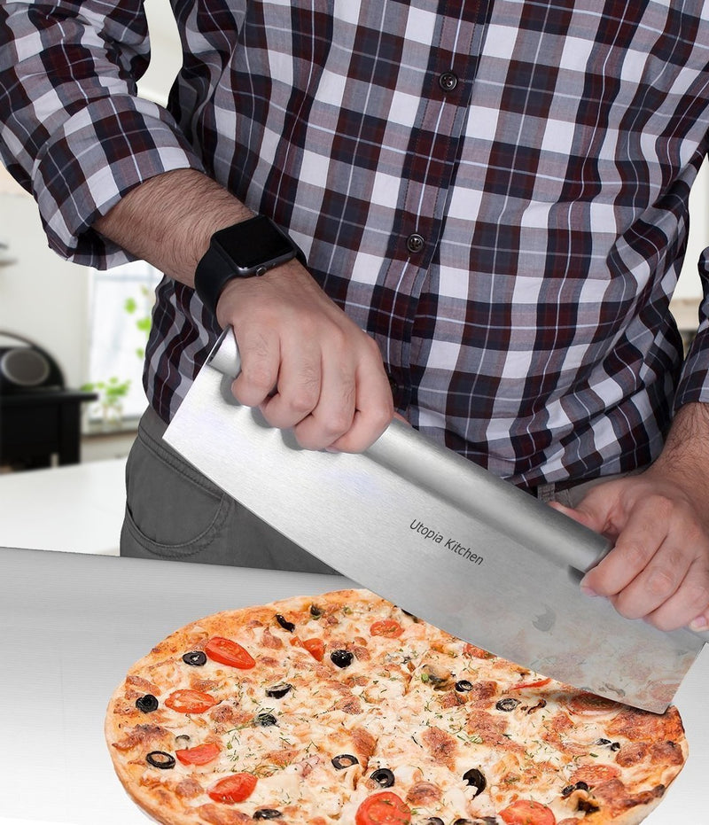 Utopia Kitchen Premium 14" Pizza Cutter with 430 Grade Stainless Steel Sharp Rocker Blade