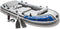 Intex Excursion 5, 5-Person Inflatable Boat Set with Aluminum Oars and High Output Air Pump (Latest Model)