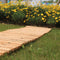 Reliancer 8' Wooden Garden Pathway Weather-resistant Straight Walkway Roll Out Cedar Outdoor Patio Path Rustic Decorative Garden Boardwalk Walkways Roll Up Beach Wood Road Floor Wedding Party Pathways