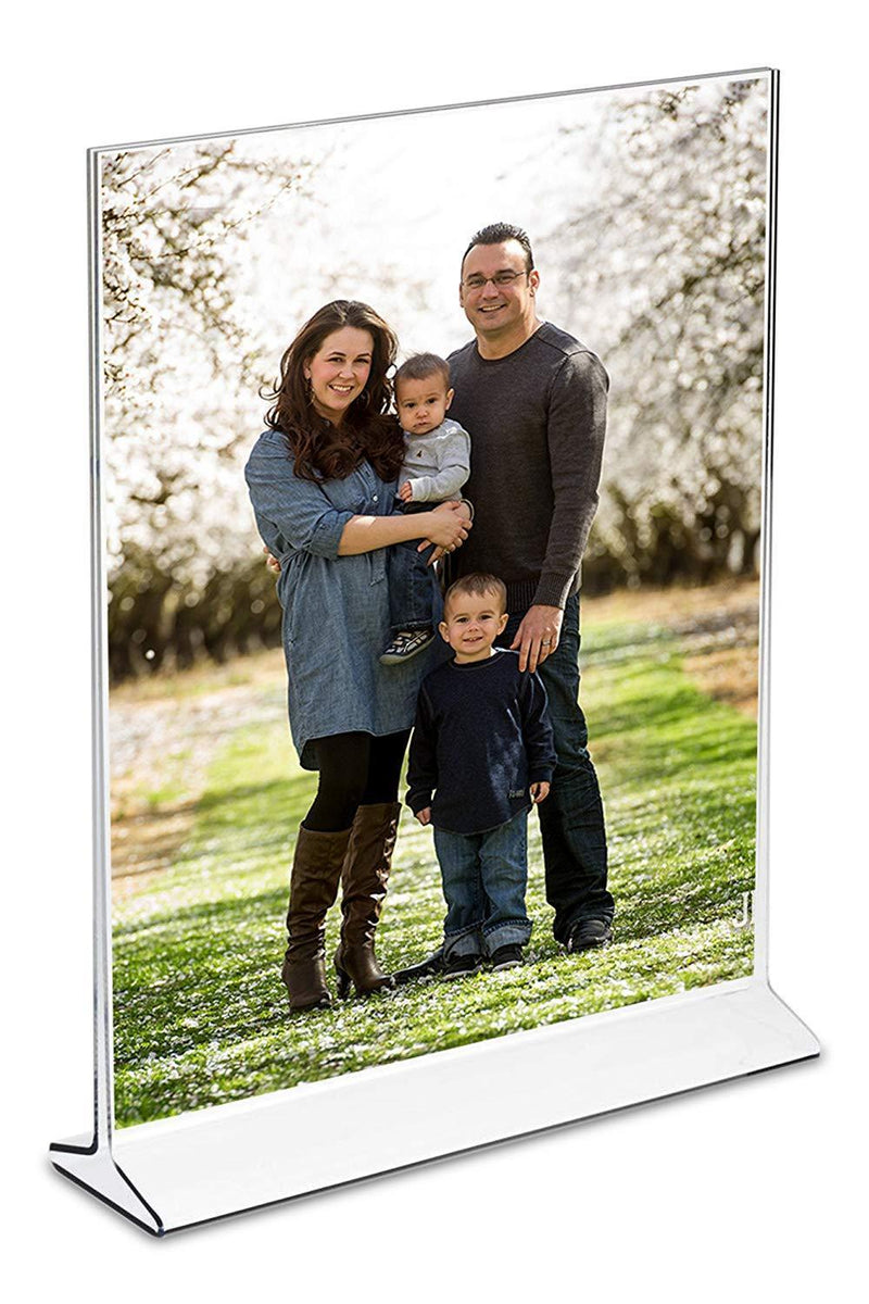 Displaypros 5"X7" Acrylic Sign Holder, Clear Plastic Table Menu Holder, Card Display, Table Tent, Upright Ad Photo Picture Portrait Frame, Promo, Ad Frame Clear, 6-Pack